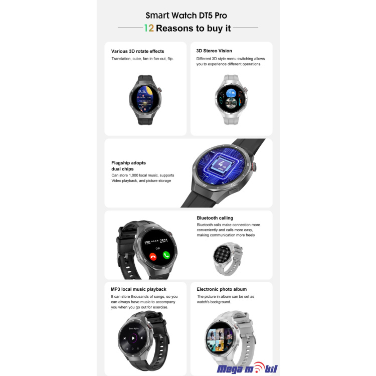 Smart Watch DT 5 Pro black